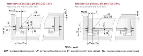 Направляющая B-Slide 350мм Boyard