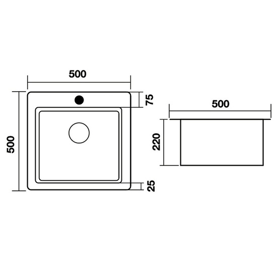 Мойка PR5050 Even 3мм графит без коландера