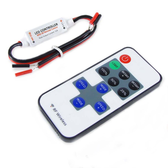 Диммер LN-RF11B-MINI-Wires 12-24V,72-144W,ПДУ11кн