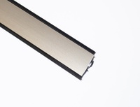 Плинтус алюмин.15х15х3,0м инокс/черный уплот.