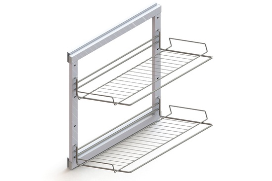 Обувница на раме 2-х уровневая, без доводчика,серый UMM