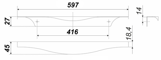 Ручка торцевая RT008CP 416мм