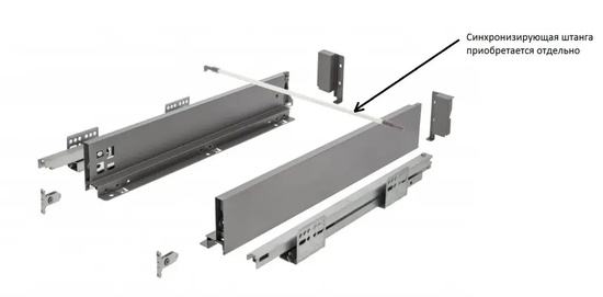 Выдвижной ящик GTV AXIS PRO PUSH антрацит 500/84мм