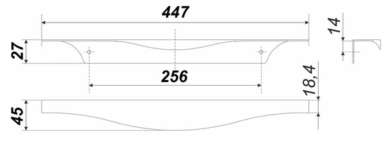 Ручка торцевая RT008CP 256мм