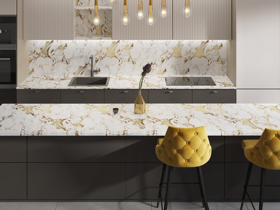 Столешница №113 мрамор золотой влагостойкая 38мм