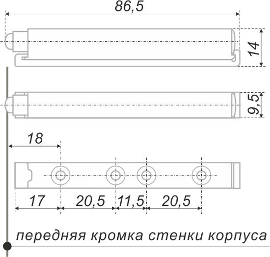 Упор-защелка фасадов push-to-open AMF10/GR