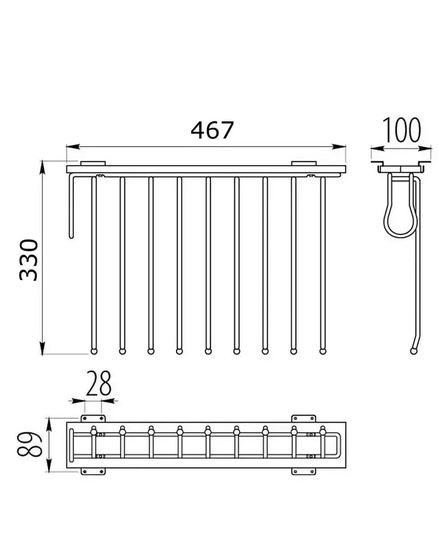 Выдвижная брючница GTV WW-WSPO00-01 9 вешалокGTV