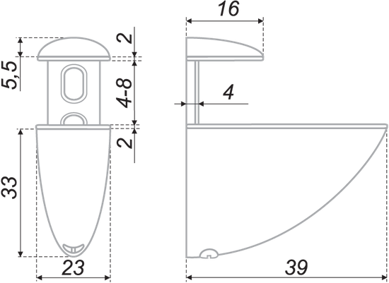Полкодержатель P504AB