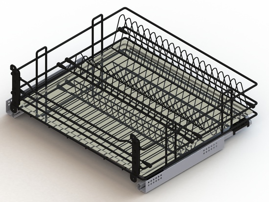 Сушилка выдвижная с доводчиком черная  Hettich UMM 800