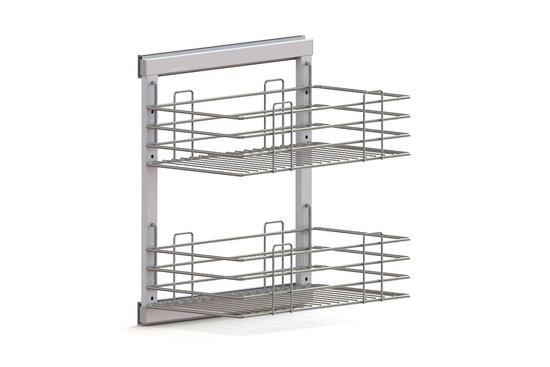 Корзина на раме 2-х уровневая ,без доводчика,серый UMM