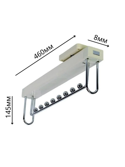 Вешалка выдвижная GR04 (460х80х145),белая+хром
