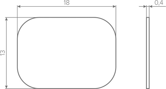 Ответная часть клеевая 18х13х0,4 AQ